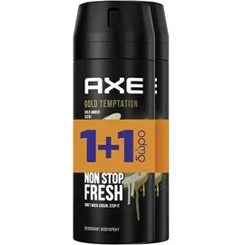 Axe Gold Temptation Deodorant Spray 2x150ml 1+1 Δώρο