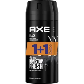 Axe Black Deodorant Body Spray 2x150ml 1+1 Δώρο