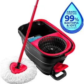 VILEDA Turbo Smart Περιστρεφόμενη Αυτοστιβόμενη Σφουγγαρίστρα με Κουβά 1τμχ