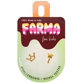 FARMA BIJOUX For Kids Υποαλλεργικά Σκουλαρίκια Μαγικό Ραβδί & Κορώνα Επιχρυσωμένα 8mm 1 ζευγάρι