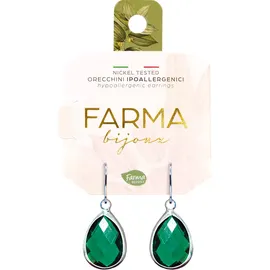 FARMA BIJOUX Υποαλλεργικά Σκουλαρίκια Μενταγιόν Σταγόνες Σμαραγδί 20mm 1 ζευγάρι