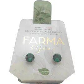 FARMA BIJOUX Υποαλλεργικά Σκουλαρίκια Κρύσταλλο Σμαράγδι 7.15mm 1 ζευγάρι