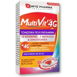 Forté Pharma Multivit 4G Τονωτική Πολυβιταμίνη Ενισχυμένη με Βιταμίνη D3 30 Δισκία