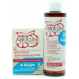 Bioclin Bio-Force Συμπλήρωμα Διατροφής για Υγιή Μαλλιά 60 ταμπλέτες + Δώρο Bioclin Bio-Force Shampoo Σαμπουάν Ενδυνάμωσης 200ml