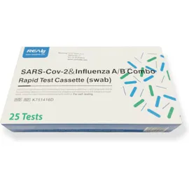 25 Τεμάχια Realy Τεστ Ανίχνευσης COVID-19 και Γρίπης Α & Β με Ρινοφαρυγγικό Δείγμα SARS-Cov-2＆Influenza A＆B Combo Rapid Test Cassette (Swab)