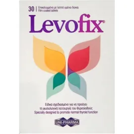 Unipharma Levofix για την Φυσιολογική Λειτουργία του Θυροειδούς 30 Δισκία