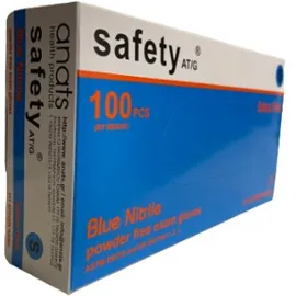 ANATS Safety AT/G Blue nitrile latex free γαντια χωρις πουδρα Small  100 τμχ