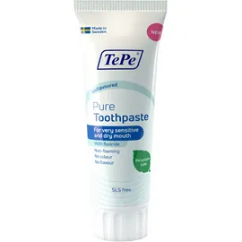 TePe Daily Pure Οδοντόκρεμα Για Ευαίσθητα Στόματα ή Ξηροστομία Χωρίς Γεύση, 75ml