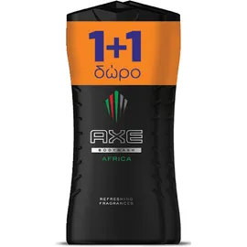 Axe Africa Shower Gel 400ml 1+1 Δώρο