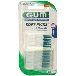 Gum Soft Picks Fluoride Οδοντιατρικές Οδοντογλυφίδες Φθοριούχες 40 τμχ