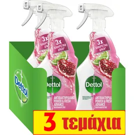 Dettol Spray Αντιβακτηριδιακό Ρόδι & Lime 1500ml (3*500ml)