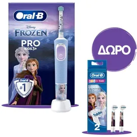 Σετ Oral-B Pro Kids Frozen Ηλεκτρική Οδοντόβουρτσα Για Παιδιά 3+ & 2 Επιπλέον Ανταλλακτικές Κεφαλές Frozen
