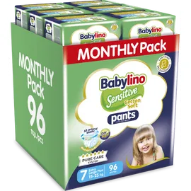 Πάνες Babylino Pants Cotton Soft Unisex Monthly Pack No7 Extra Large Plus (15-25kg) 96τεμ