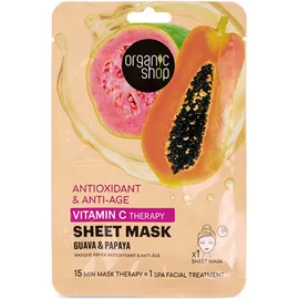 Natura Siberica Antioxidant & Anti-Age Vitamin C Therapy Sheet Mask Μάσκα Προσώπου Αντιγήρανσης & Αντιοξείδωσης με Βιταμίνη C Γκουάβα & Παπάγια 1τμχ