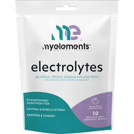 MY ELEMENTS Electrolytes, Συμπλήρωμα Διατροφής Ηλεκτρολυτών με Κάλιο, Νάτριο, Χλώριο & Μαγνήσιο - 10αναβρ. δισκία