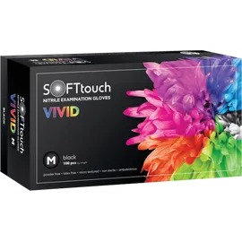 Soft Touch Vivid Nitrile Powder Free Examination Black - Εξεταστικά Μαύρα Γάντια Νιτριλίου Χωρίς Πούδρα 100τμχ
