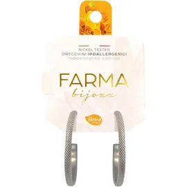 FARMA BIJOUX - Υποαλλεργικά Σκουλαρίκια Κρίκοι Ασημί Ανάγλυφοι 40,0mm (BEC578-40M) 1 Ζευγάρι