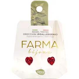 FARMA BIJOUX - Υποαλλεργικά Σκουλαρίκια Κρύσταλλα Κόκκινες Καρδιές 6,0mm (BE33C13) 1 Ζευγάρι