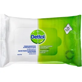 Dettol Υγρά Αντιβακτηριδιακά Μαντηλάκια 15τμχ