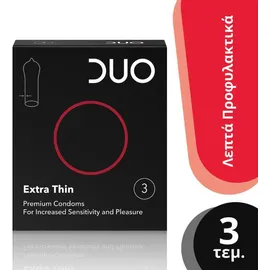 DUO Extra Thin Προφυλακτικά Πολύ Λεπτά 3 τμχ