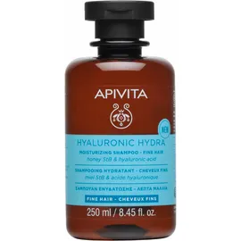 APIVITA Hyluronic Hydra Moisturizing Shampoo - Fine Hair, Σαμπουάν Ενυδάτωσης με Μέλι StB & Υαλουρονικό Οξύ για Λεπτά Μαλλιά- 250ml