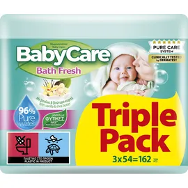 Babycare Μωρομάντηλα Bath Fresh 3x54τμχ Triple Pack