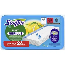 Swiffer Sweeper Υγρά Πανάκια Καθαρισμού Πατωμάτων Με Άρωμα Λεμονιού 24τμχ