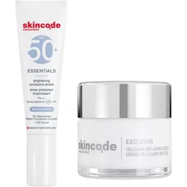 Skincode Promo Cellular Anti-Aging Cream Αντιγηραντική Κρέμα Προσώπου 50ml & Brightening Protective Shield Αντηλιακή Κρέμα SPF50+ 30ml
