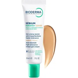 Bioderma Sebium Kerato + Cover Anti-Blemish High Tolerance Tinted Gel Cream, Κρέμα με Χρώμα 2 σε 1 κατά των Ατελειών 30ml