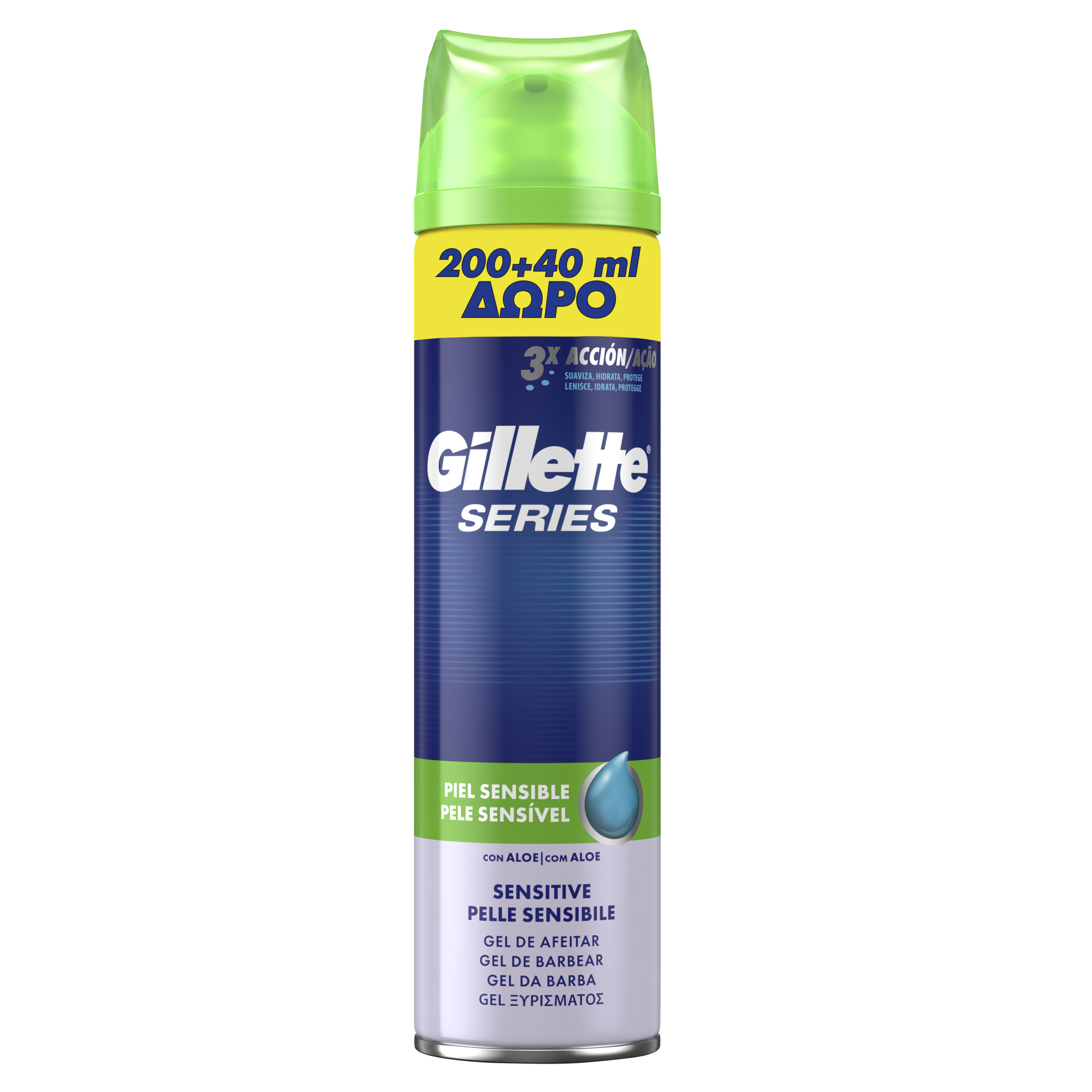 Gillette Series Gel Ξυρίσματος Sensitive Skin 200ml + 40ml Δώρο - Fedra