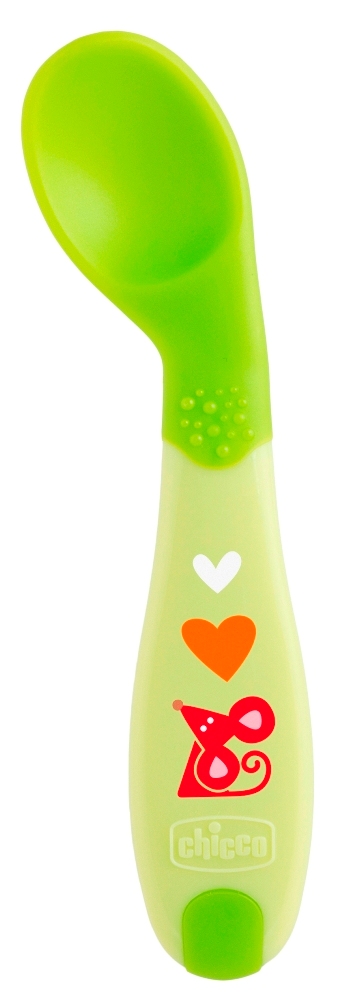 CHICCO First Spoon Κουτάλι Σιλικόνης Αρχής 8+ μηνών Χρώμα Πράσινο για το  ξεκίνημα του Μωρού να Φάει Μόνο του code 16100-30_green - Fedra