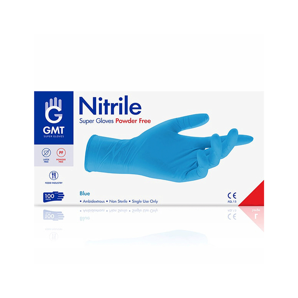 GMΤ Προστατευτκά Γάντια Νιτριλίου Μιας Χρήσης Nitrile Χωρίς Πούδρα Μπλε  1000τμχ - Fedra